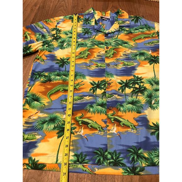 VTG Pacific Legend Hawaiian Shirt Floral Made in Hawaii USA Alligator Beach XL - Picture 6 of 7